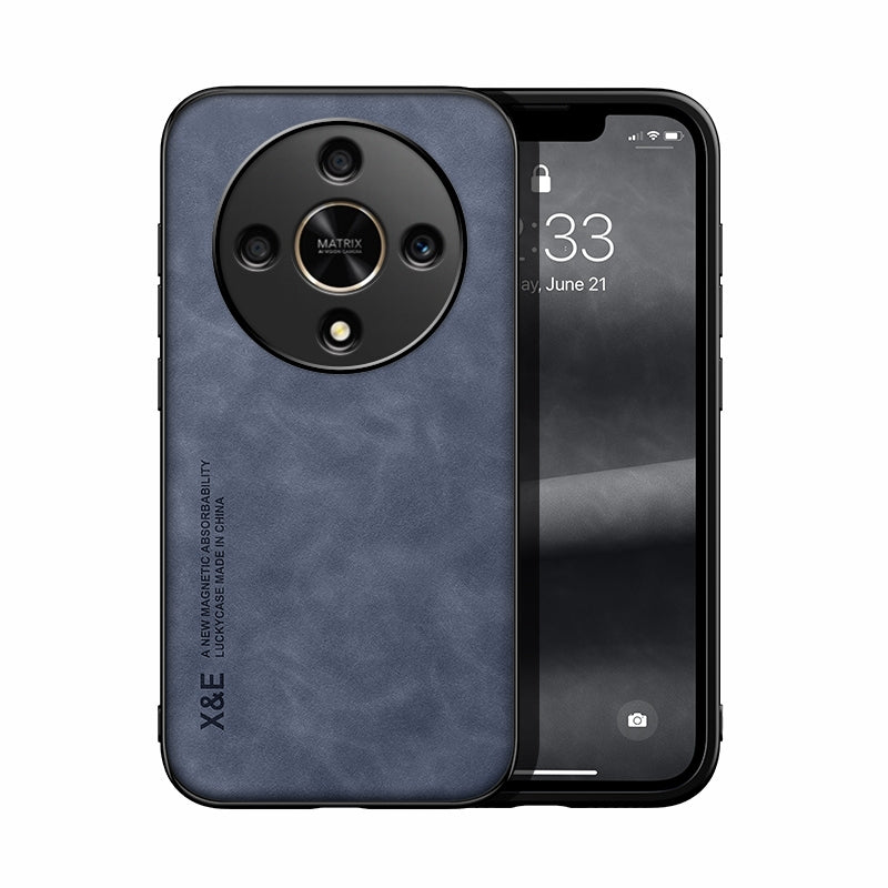 For-Honor-X9b-Skin-Feel-Magnetic-Leather-Back-Phone-Case(Blue)
