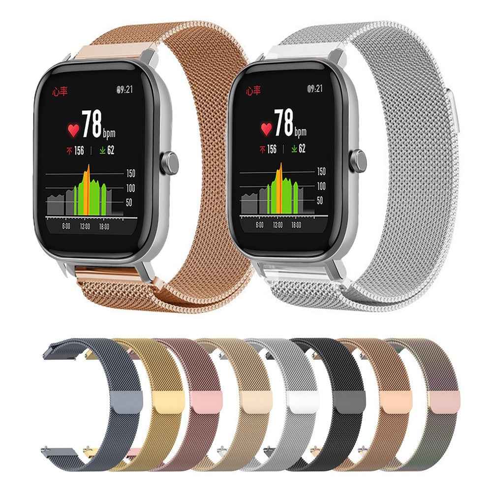 For-Huami-Amazfit-GTS-22mm-Milanese-Magnetic-Metal-Watch-Band(Rose-Gold)