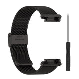 For-Huami-Amazfit-T-Rex-2-Snap-fit-Stainless-Steel-Mesh-Watch-Band(Black)