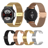 For-Huami-Amazfit-T-Rex-2-Snap-fit-Stainless-Steel-Mesh-Watch-Band(Black)