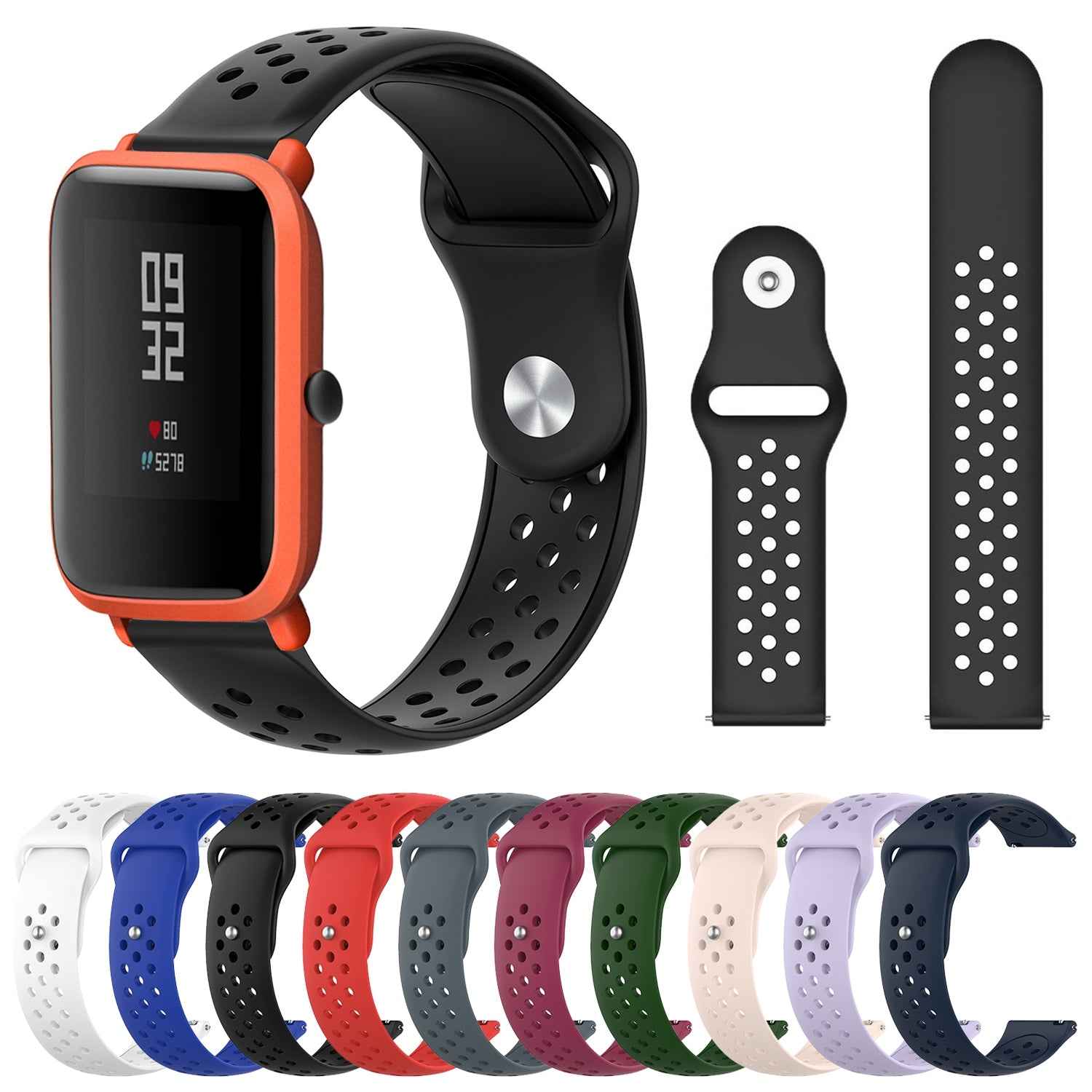 For-Huami-Amazfit-Youth-Edition-Silicone-Breathable-Watch-Band(Gray)