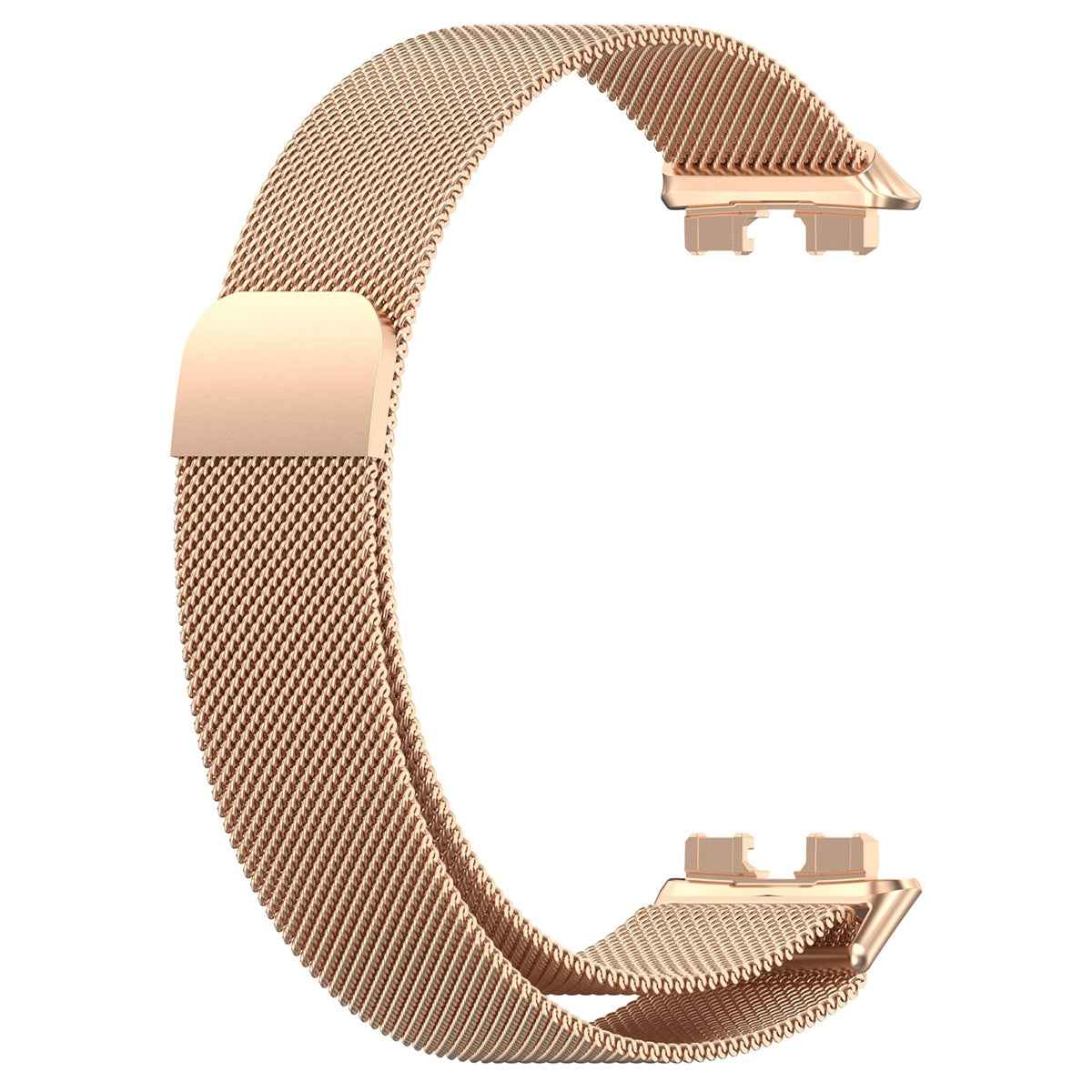 For-Huawei-Band-10-/-9-/-8-Milanese-Metal-Watch-Band(Rose-Gold)