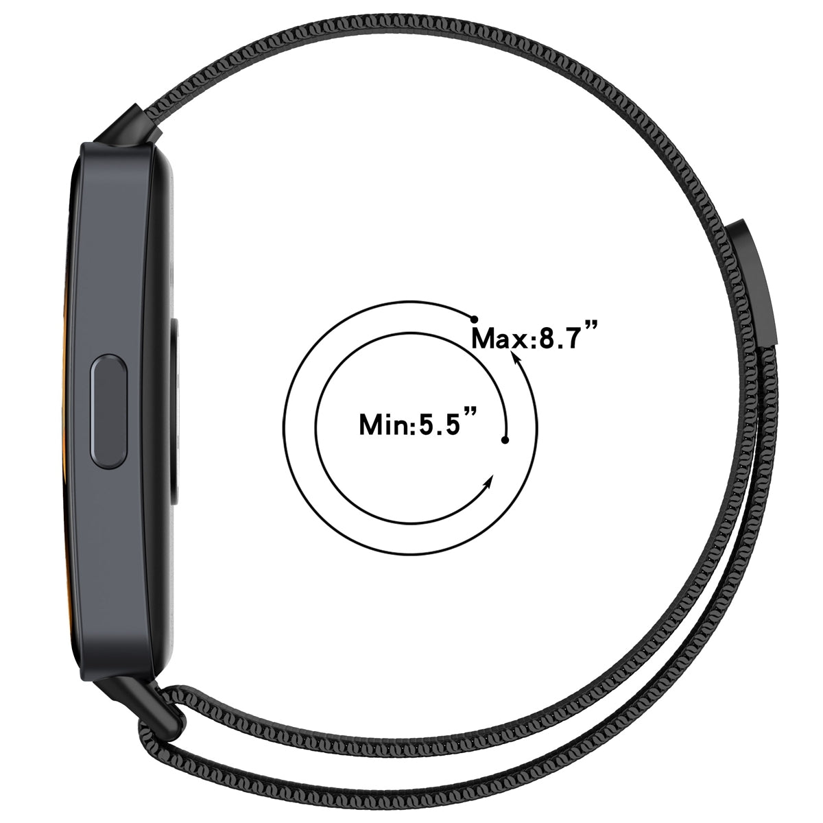For-Huawei-Band-10-/-9-/-8-Milanese-Metal-Watch-Band(Rose-Gold)