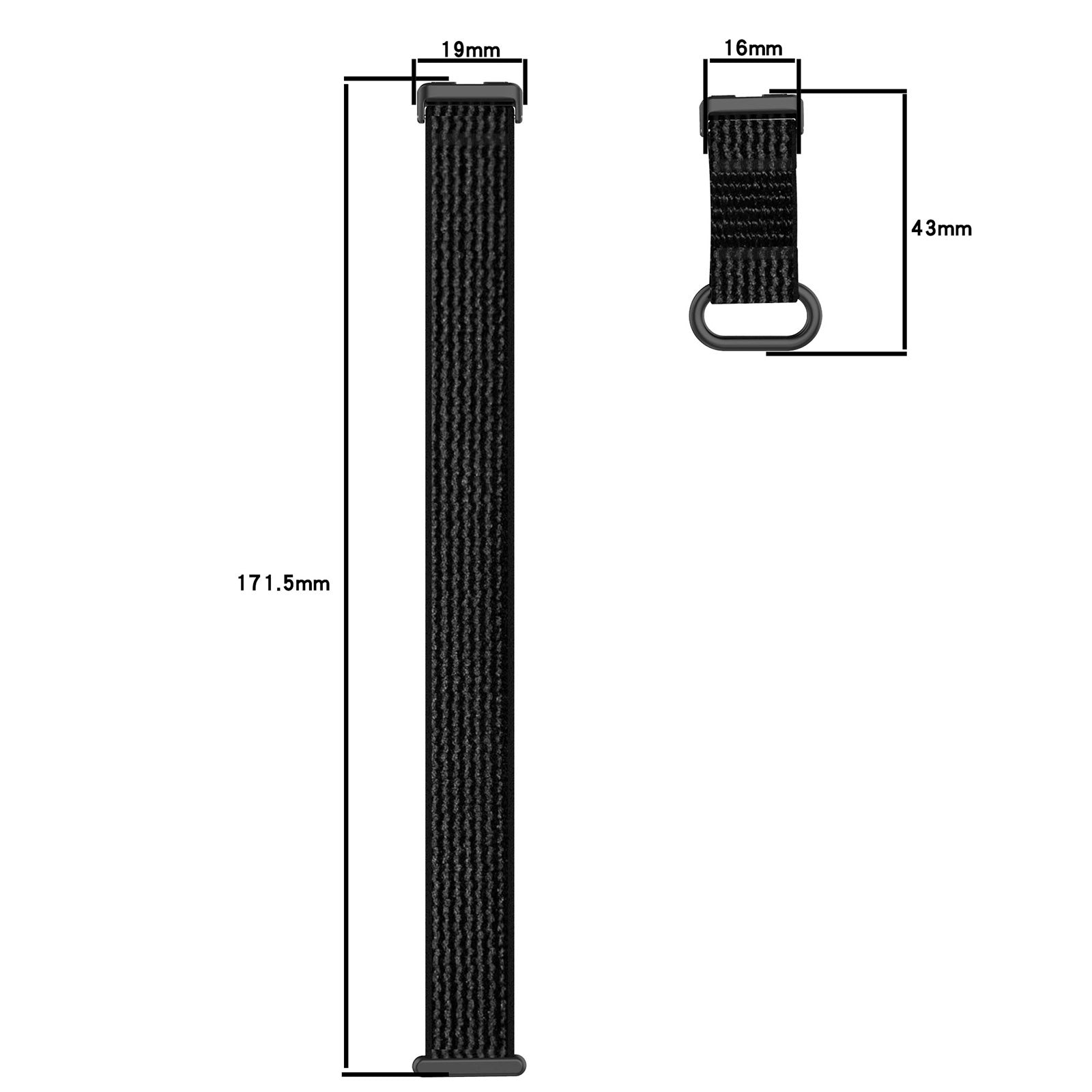 For-Huawei-Band-10-/-10-NFC-/-9-/-9-NFC-/-8-/-8-NFC-Loop-Nylon-Hook-and-Loop-Fastener-Watch-Band(Blackish-Green)