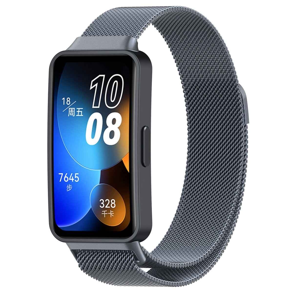 For-Huawei-Band-10-/-9-/-8-Milanese-Metal-Watch-Band(Space-Grey)
