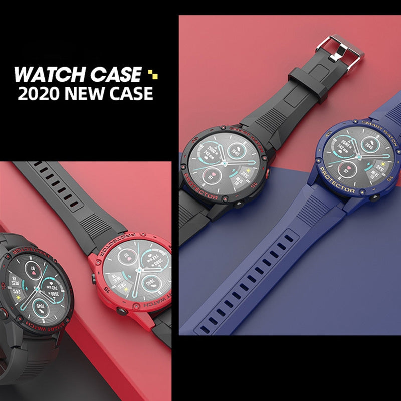For-Huawei-Honor-Magic-2-46mm-Smart-Watch-TPU-Protective-Case,-Color:Black+White-Luminous-Green