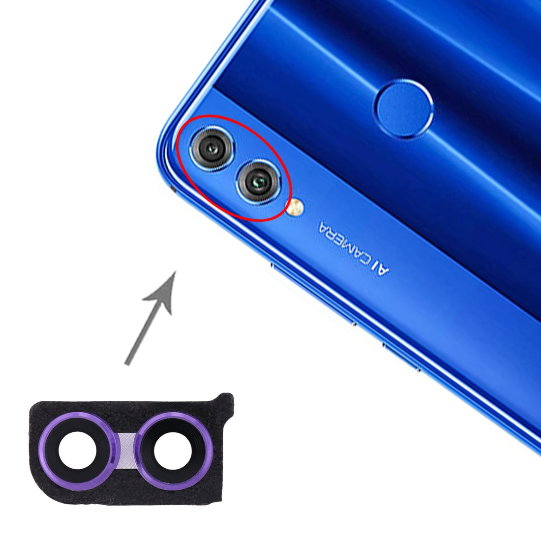 For-Huawei-Honor-8X-Camera-Lens-Cover-(Dark-Purple)