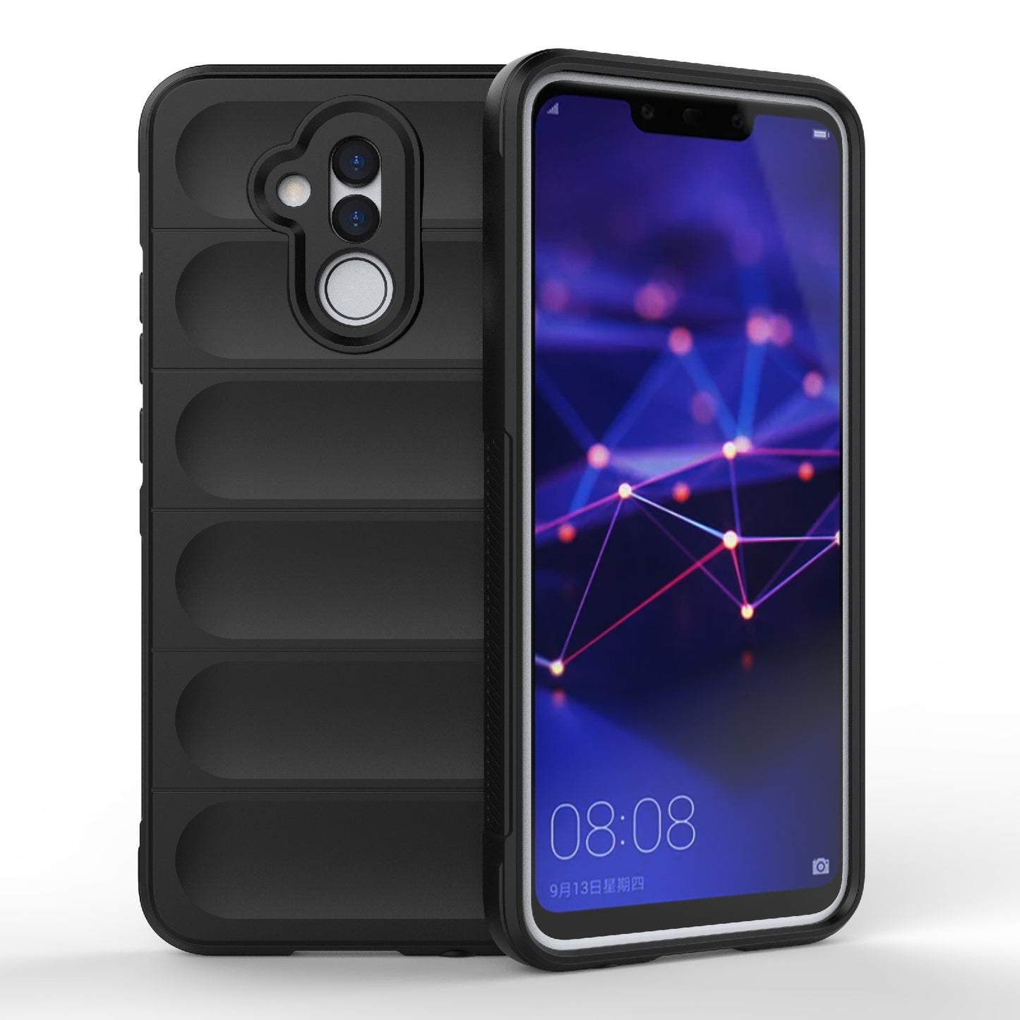 For-Huawei-Mate-20-Lite-Magic-Shield-TPU-+-Flannel-Phone-Case(Black)