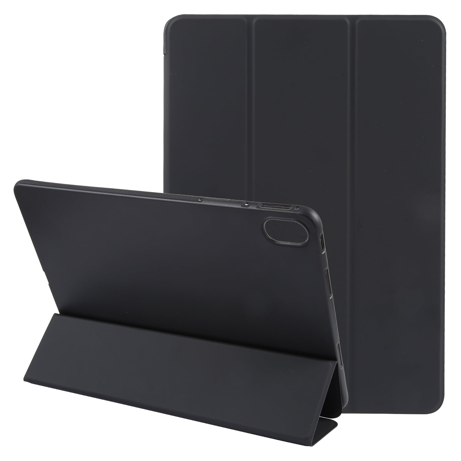 For-Huawei-MatePad-SE-11-GEBEI-3-folding-Holder-Shockproof-Flip-Leather-Tablet-Case(Black)