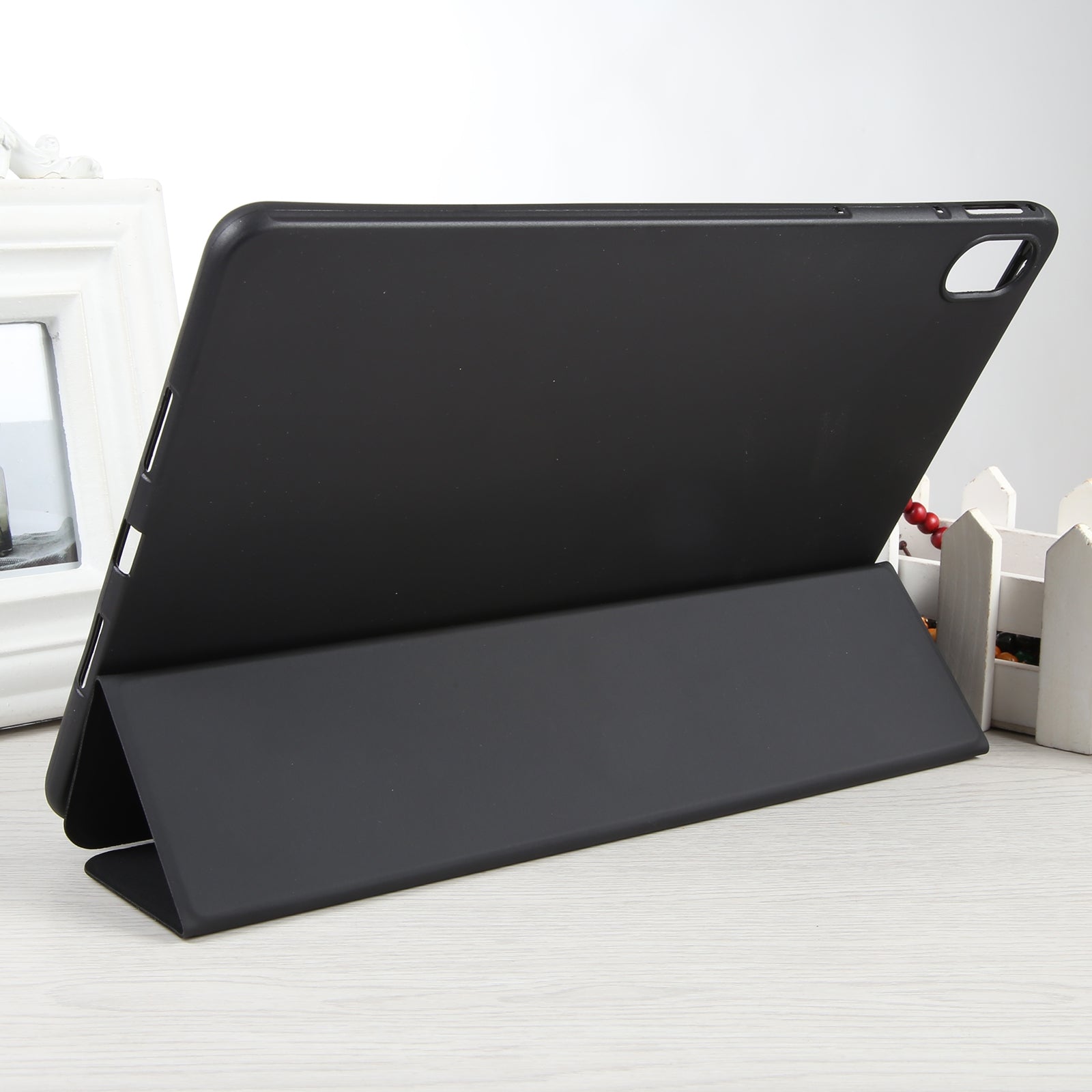For-Huawei-MatePad-SE-11-GEBEI-3-folding-Holder-Shockproof-Flip-Leather-Tablet-Case(Black)