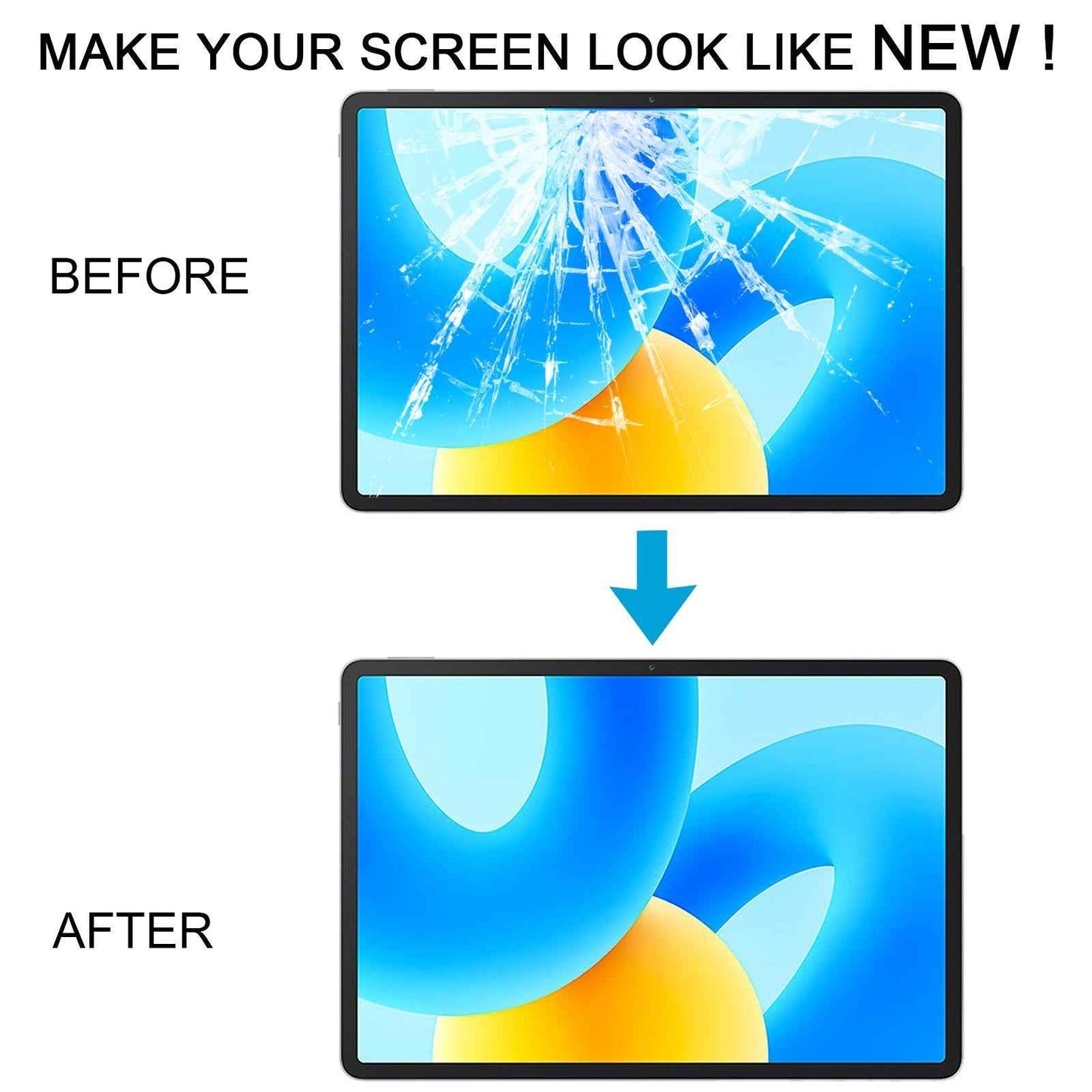 For-Huawei-MatePad-11.5-TGR-W10-Front-Screen-Outer-Glass-Lens,-Soft-Light-Version-(Black)