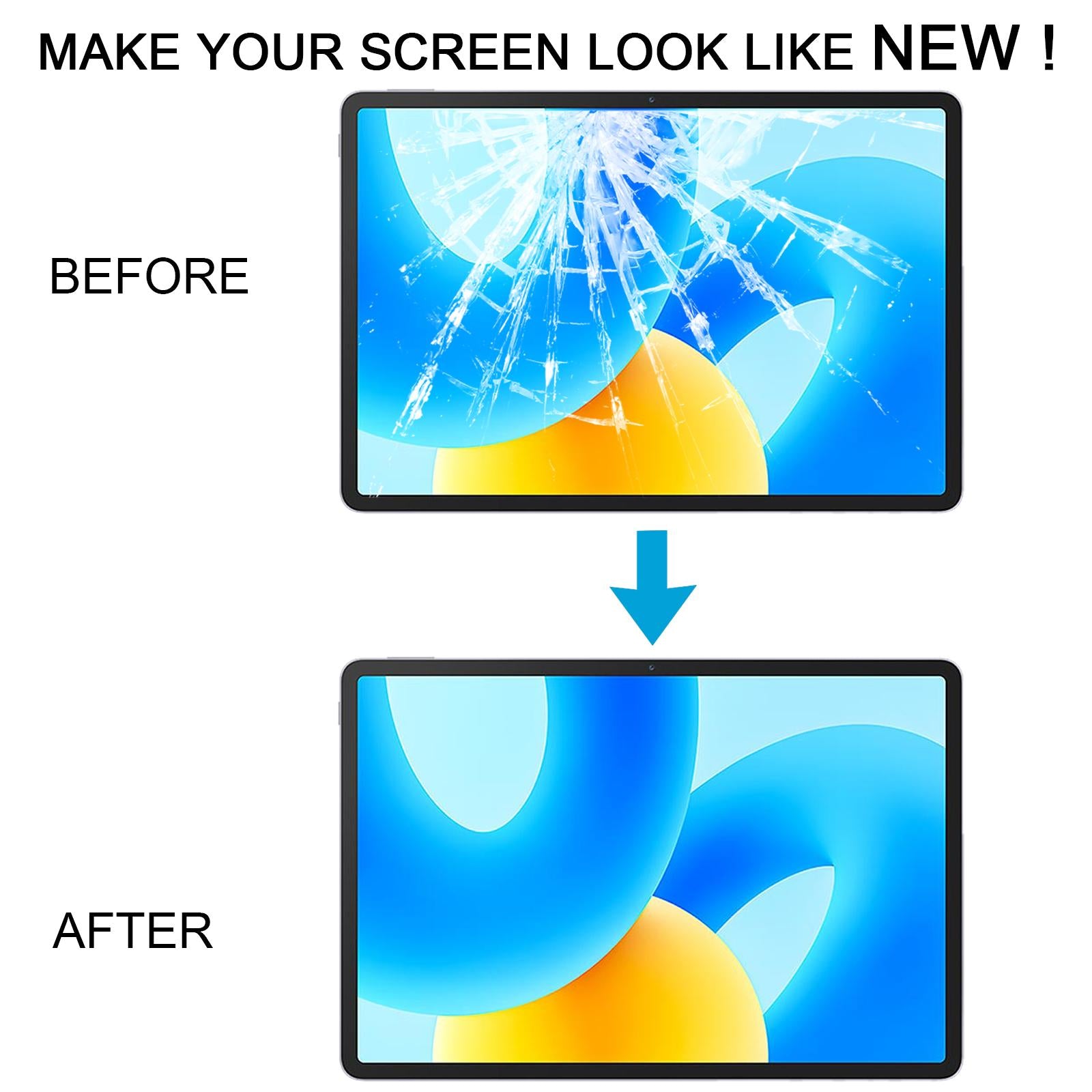 For-Huawei-MatePad-11.5-TGR-W10-Front-Screen-Outer-Glass-Lens,-Soft-Light-Version-(Black)