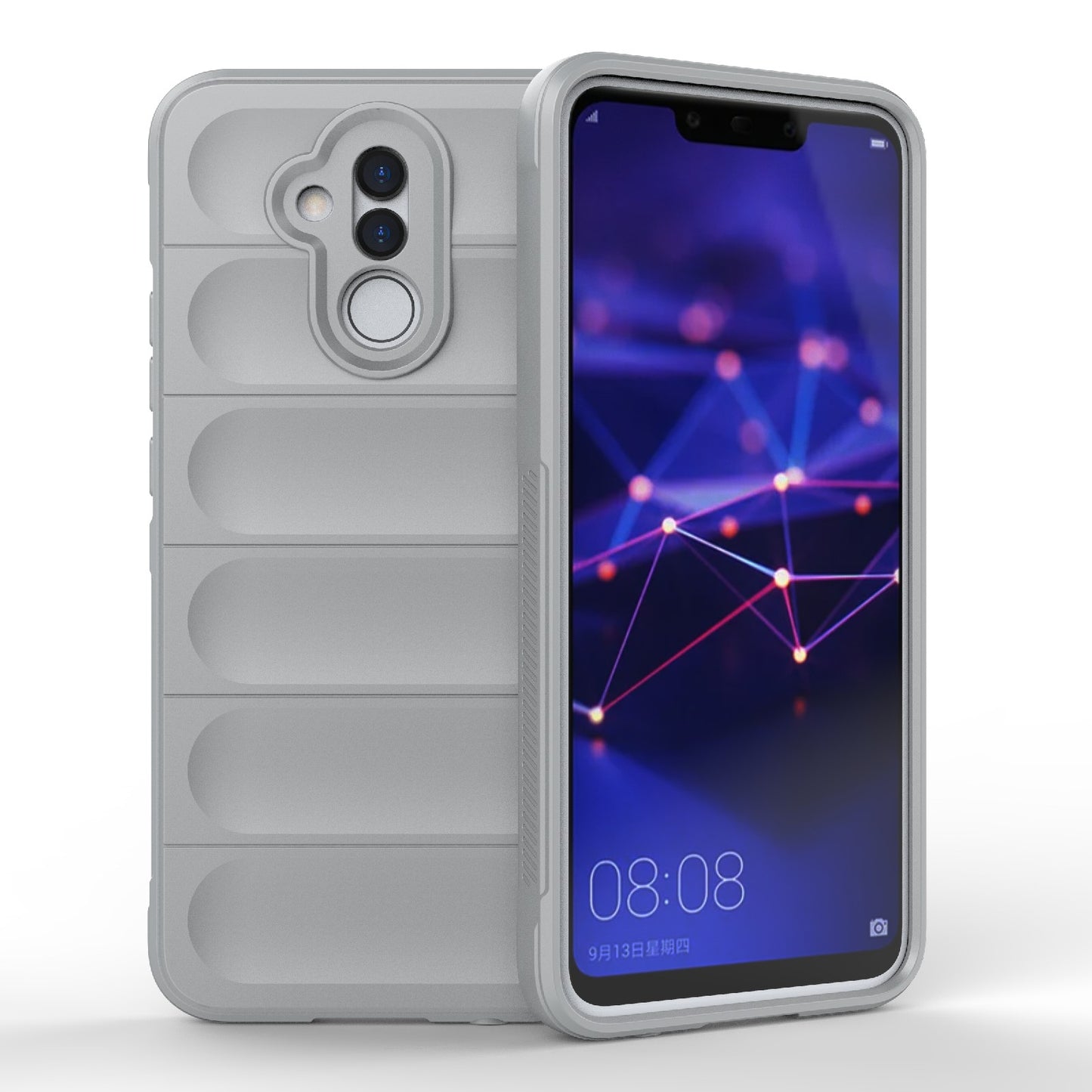 For-Huawei-Mate-20-Lite-Magic-Shield-TPU-+-Flannel-Phone-Case(Grey)