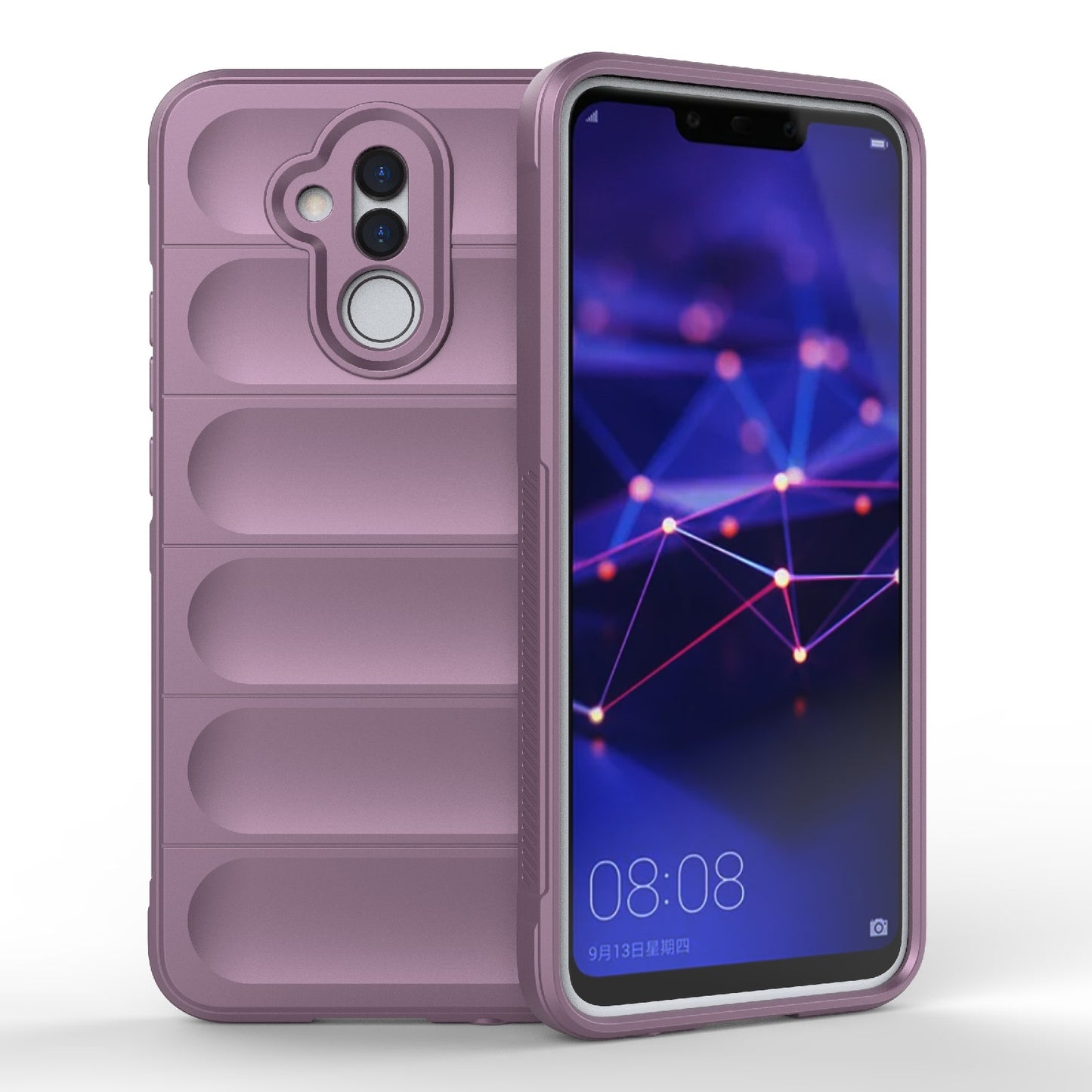 For-Huawei-Mate-20-Lite-Magic-Shield-TPU-+-Flannel-Phone-Case(Purple)