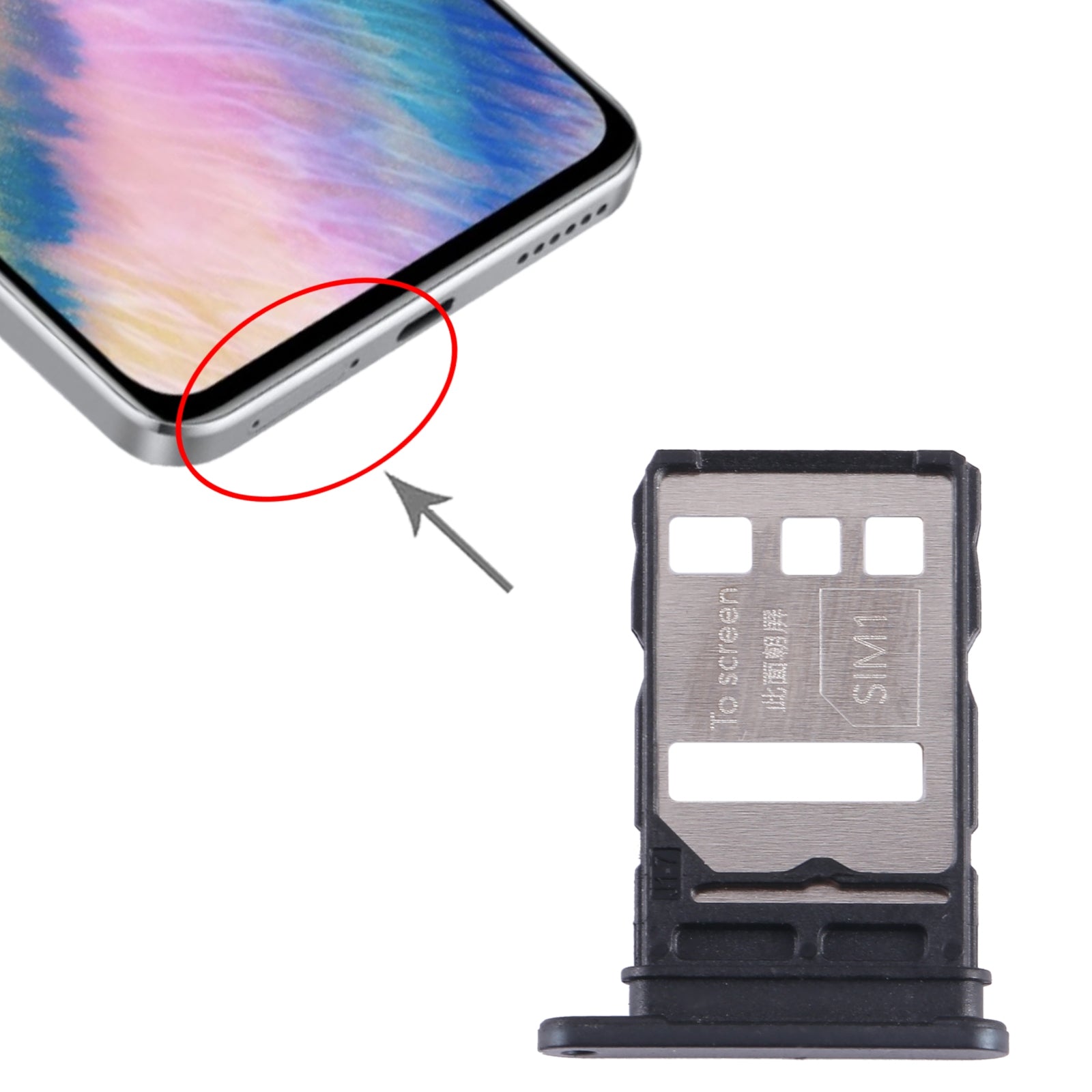 For-Huawei-Nova-10-SE-SIM-+-SIM-Card-Tray-(Black)