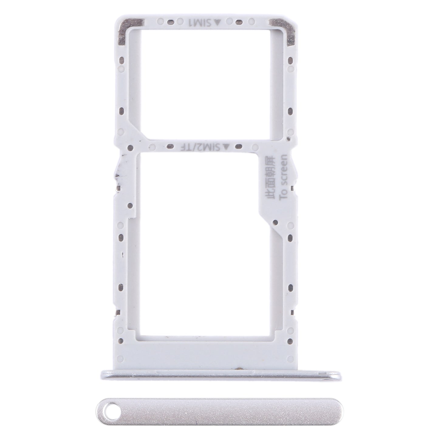 For-Huawei-nova-Y70-SIM-+-SIM-/-Micro-SD-Card-Tray-(Silver)