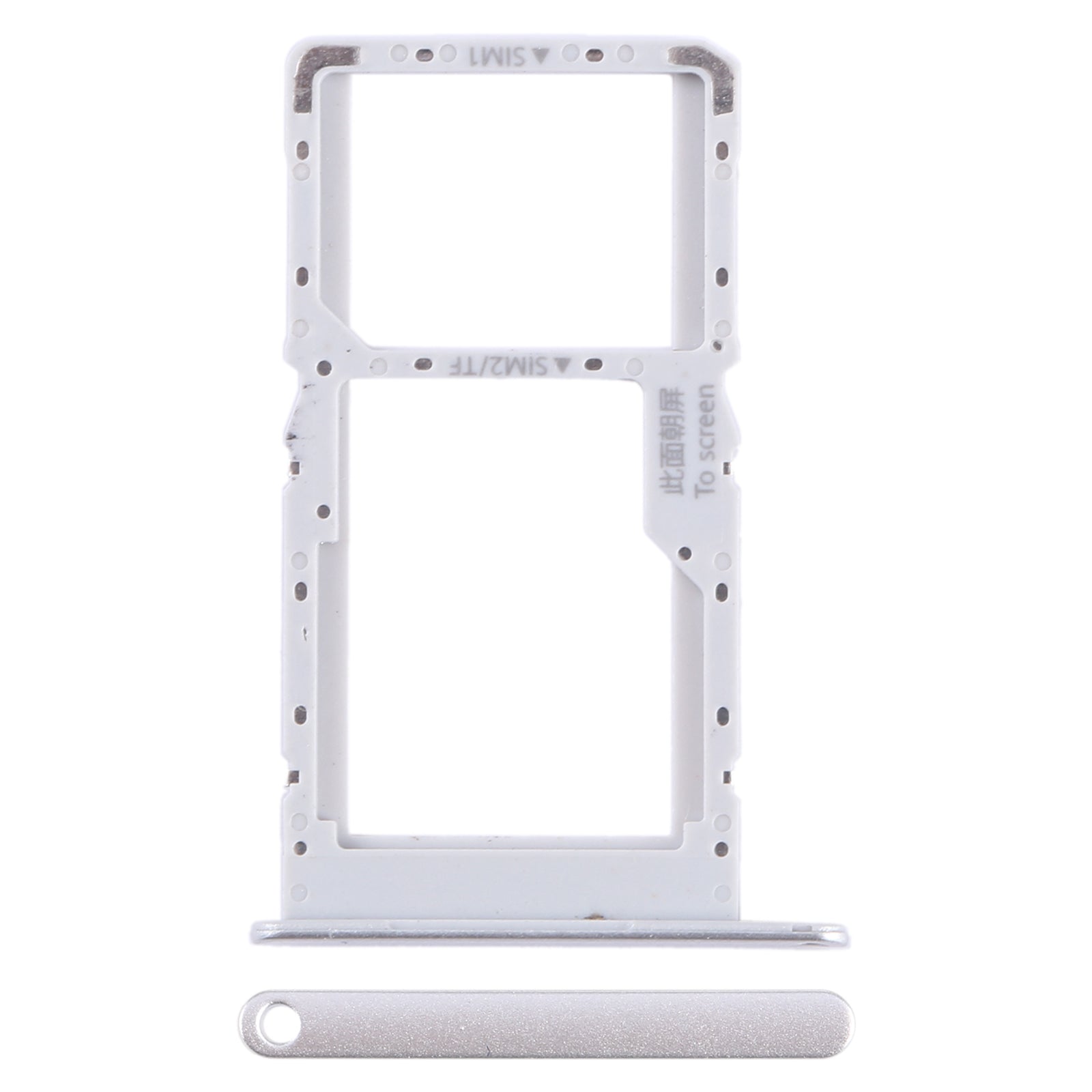 For-Huawei-nova-Y70-SIM-+-SIM-/-Micro-SD-Card-Tray-(Silver)