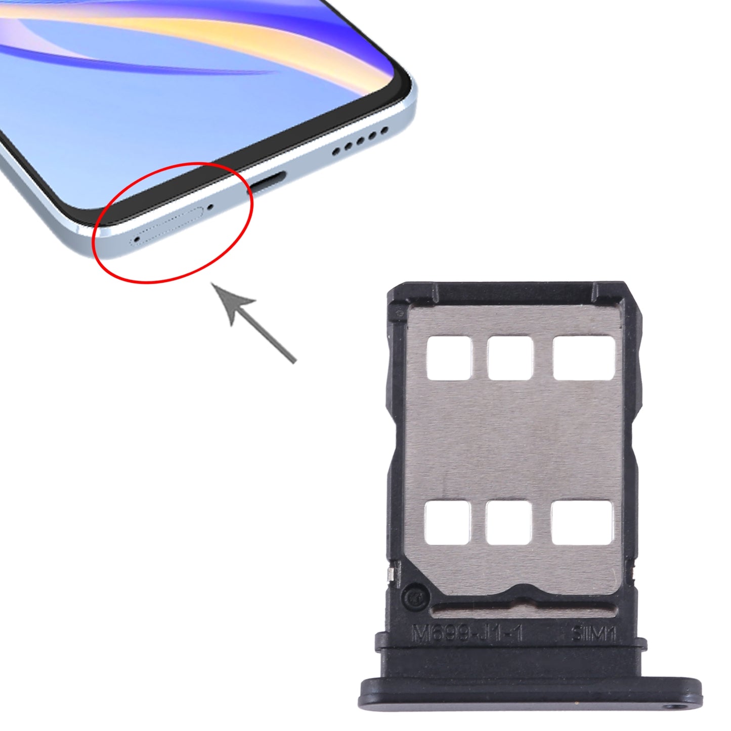 For-Huawei-nova-Y90-SIM-Card-Tray-(Black)