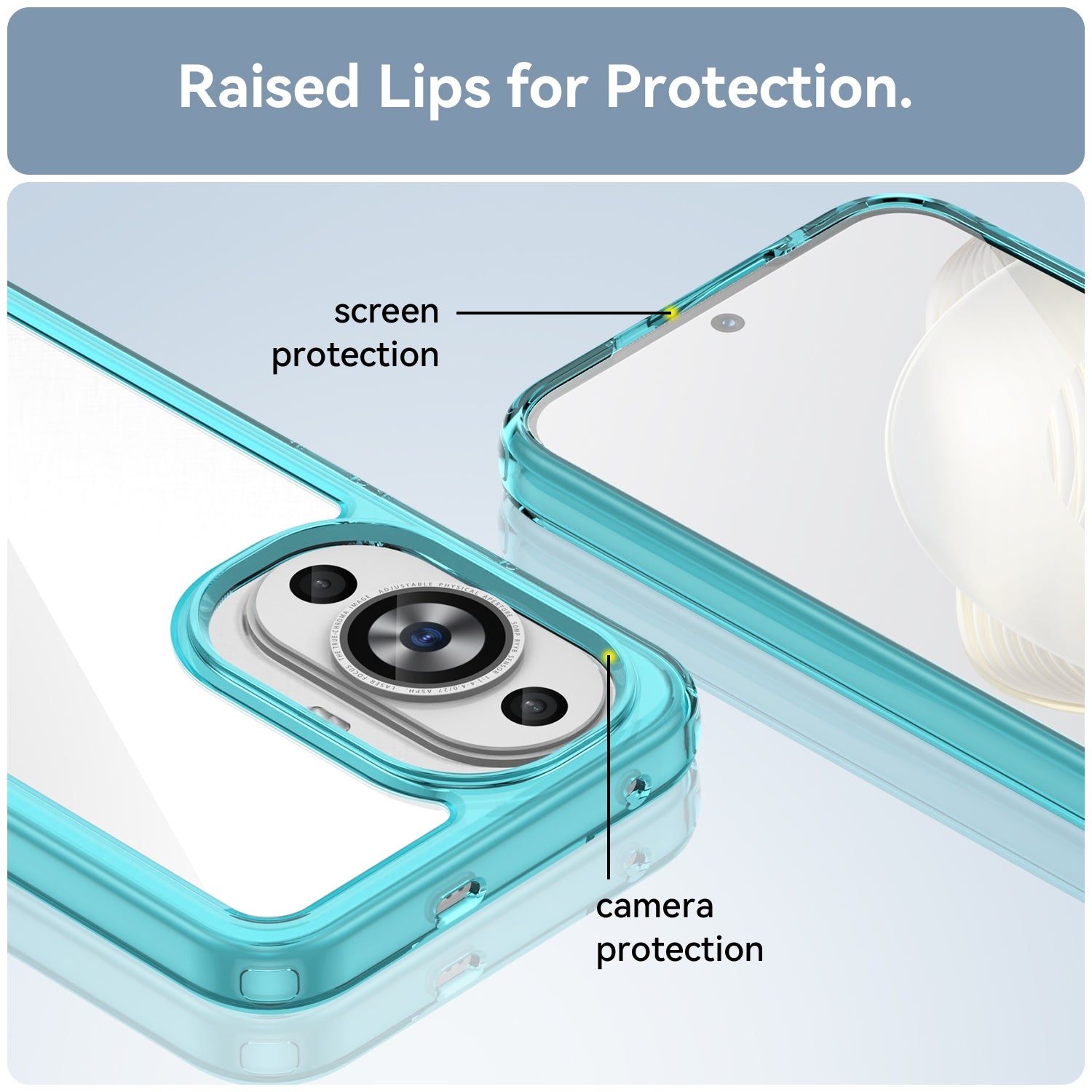 For-Huawei-nova-12s-Colorful-Series-Acrylic-+-TPU-Phone-Case(Transparent-Blue)
