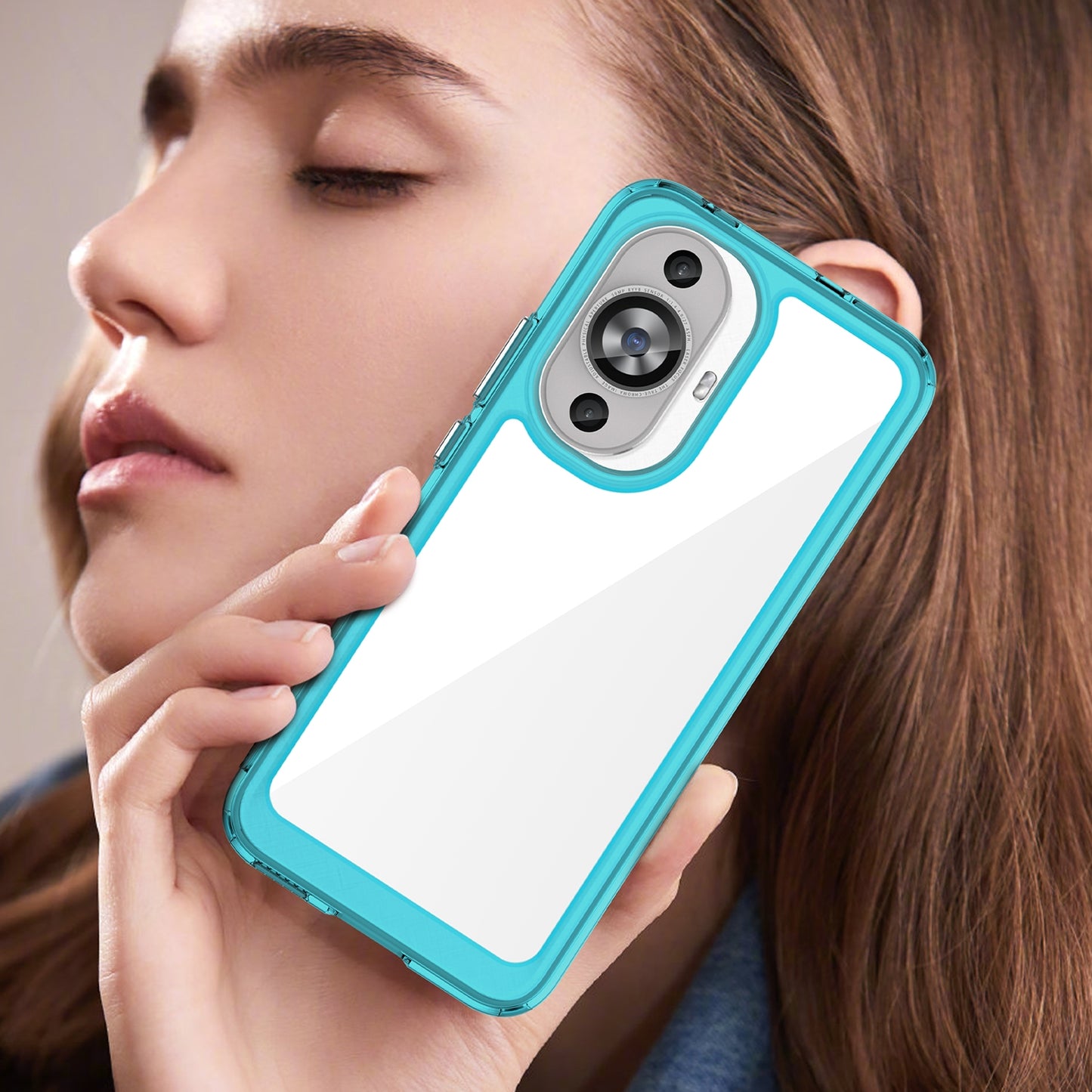 For-Huawei-nova-12s-Colorful-Series-Acrylic-+-TPU-Phone-Case(Transparent-Blue)