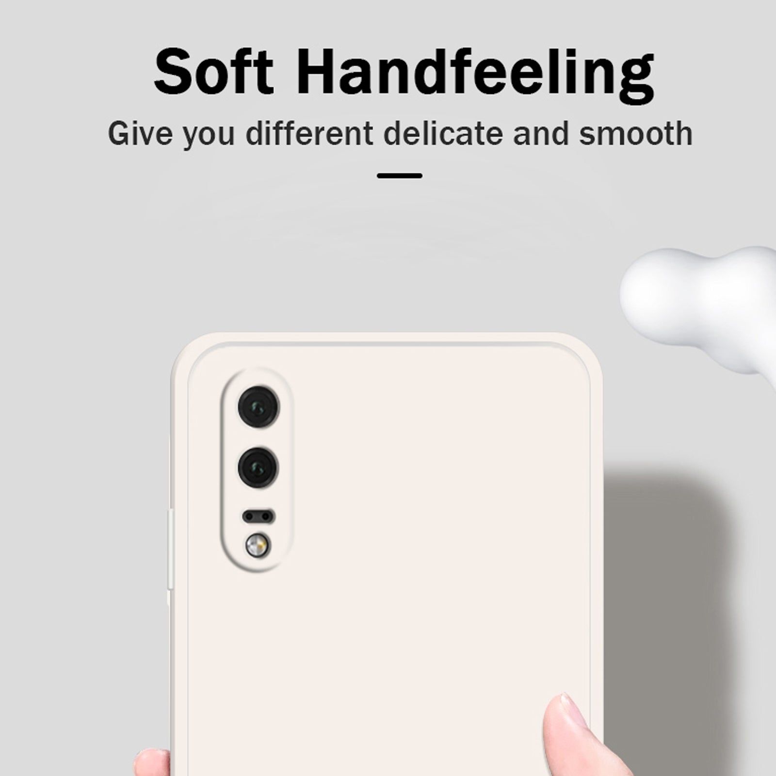 For-Huawei-P20-Solid-Color-Imitation-Liquid-Silicone-Straight-Edge-Dropproof-Full-Coverage-Protective-Case(Sky-Blue)