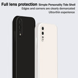 For-Huawei-P20-Solid-Color-Imitation-Liquid-Silicone-Straight-Edge-Dropproof-Full-Coverage-Protective-Case(Sky-Blue)
