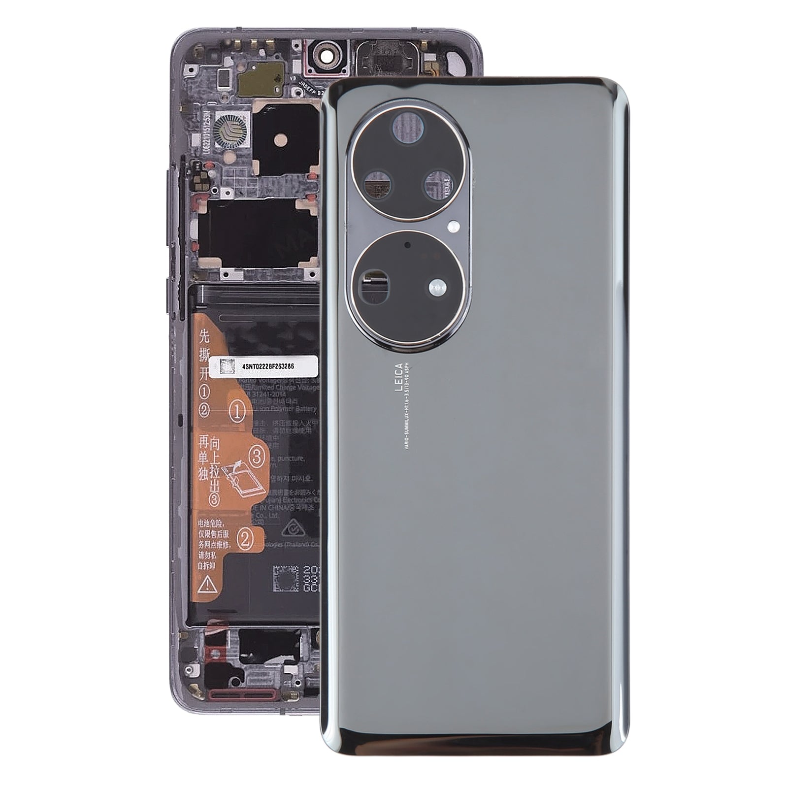 For-Huawei-P50-Pro-Battery-Back-Cover-with-Camera-Lens-Frame(Black)