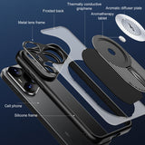 For-Huawei-Pura-70-Heat-Dissipation-Aromatherapy-MagSafe-Holder-Phone-Case(Black)