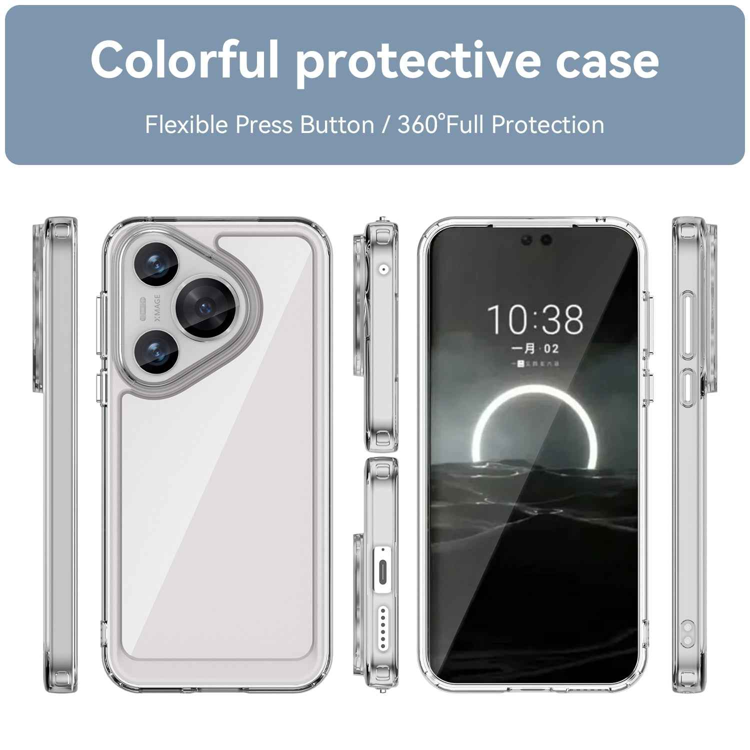 For-Huawei-Pura-70-Colorful-Series-Acrylic-+-TPU-Phone-Case(Transparent)