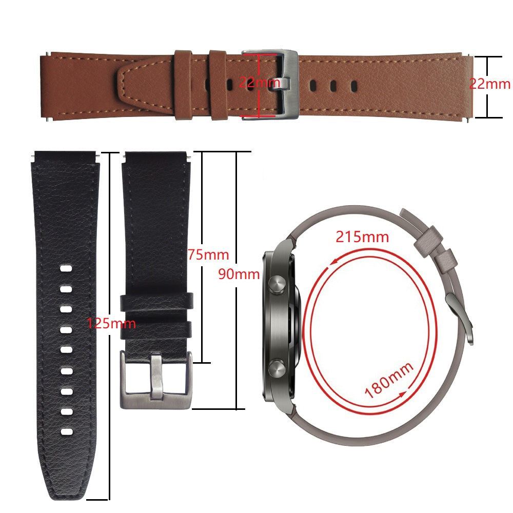 Leather-Watch-Band-for-Huawei-Watch-GT2-Pro-(Grey)