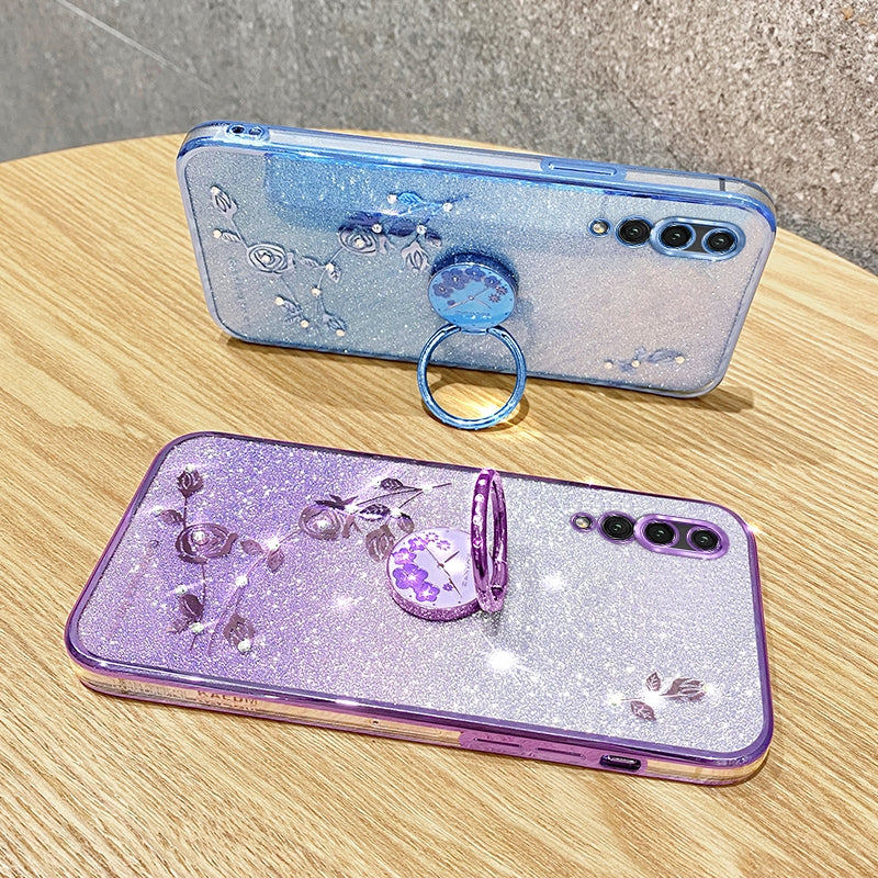 For-Huawei-Y9s-Gradient-Glitter-Immortal-Flower-Ring-All-inclusive-Phone-Case(Purple)