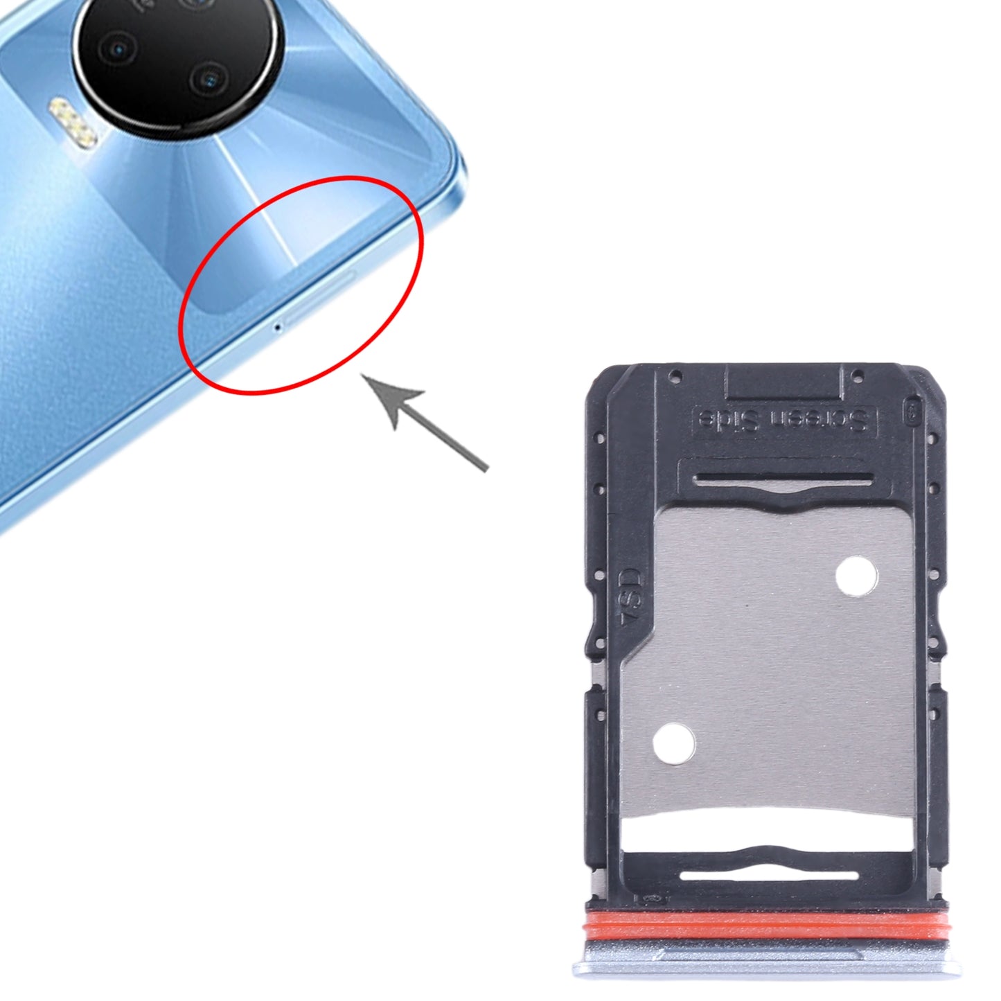 For-Infinix-Note-12-Pro-4G-SIM-Card-Tray-+-SIM-Card-Tray-+-Micro-SD-Card-Tray-(Silver)