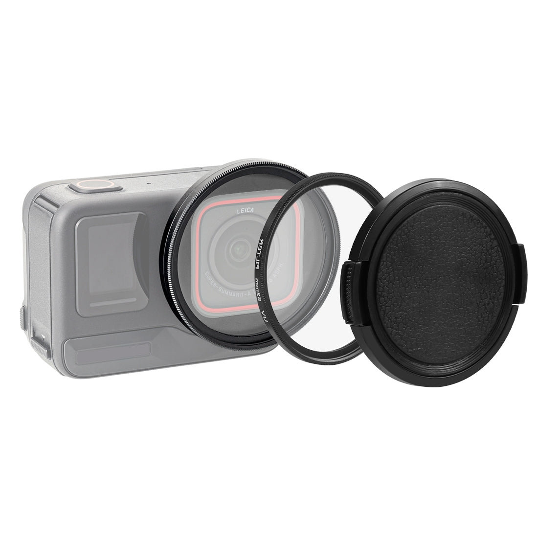 For-Insta360-Ace-Pro-PULUZ-52mm-UV-Lens-Filter-Adapter-Ring-with-Lens-Cover-(Black)