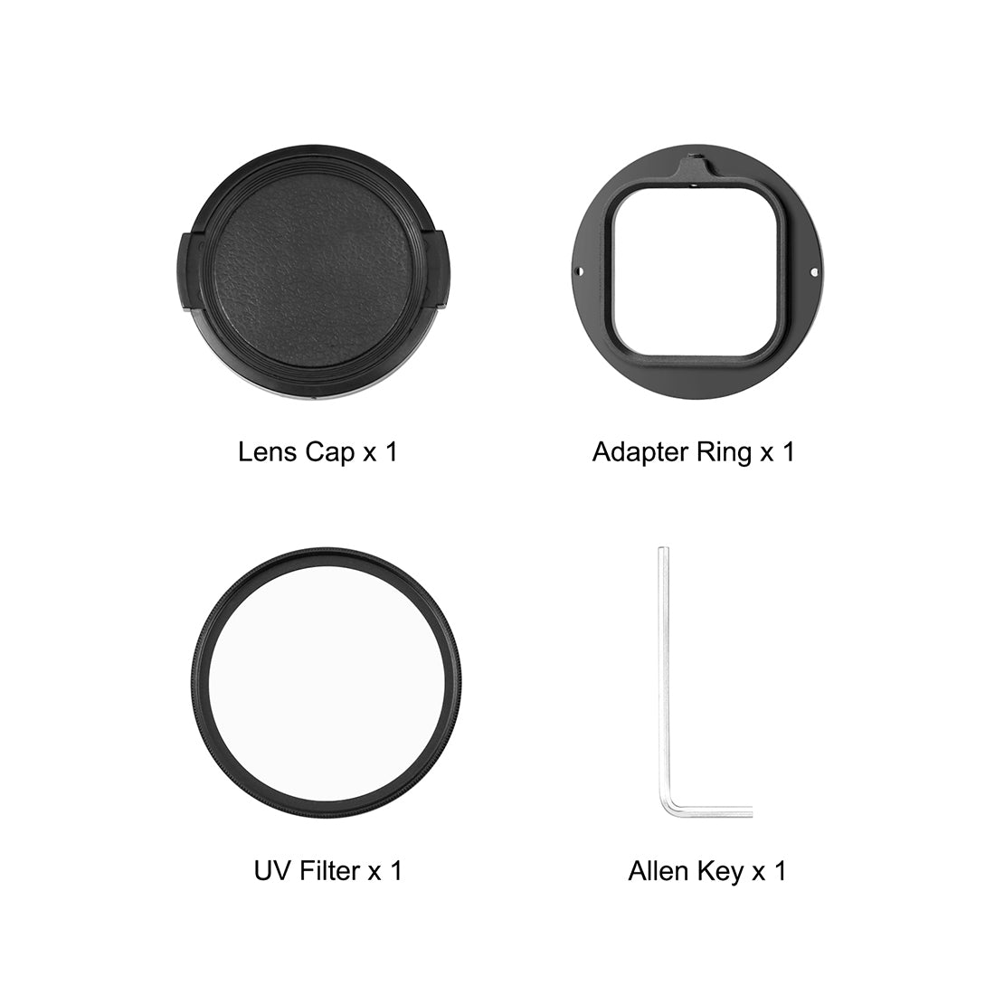For-Insta360-Ace-Pro-PULUZ-52mm-UV-Lens-Filter-Adapter-Ring-with-Lens-Cover-(Black)