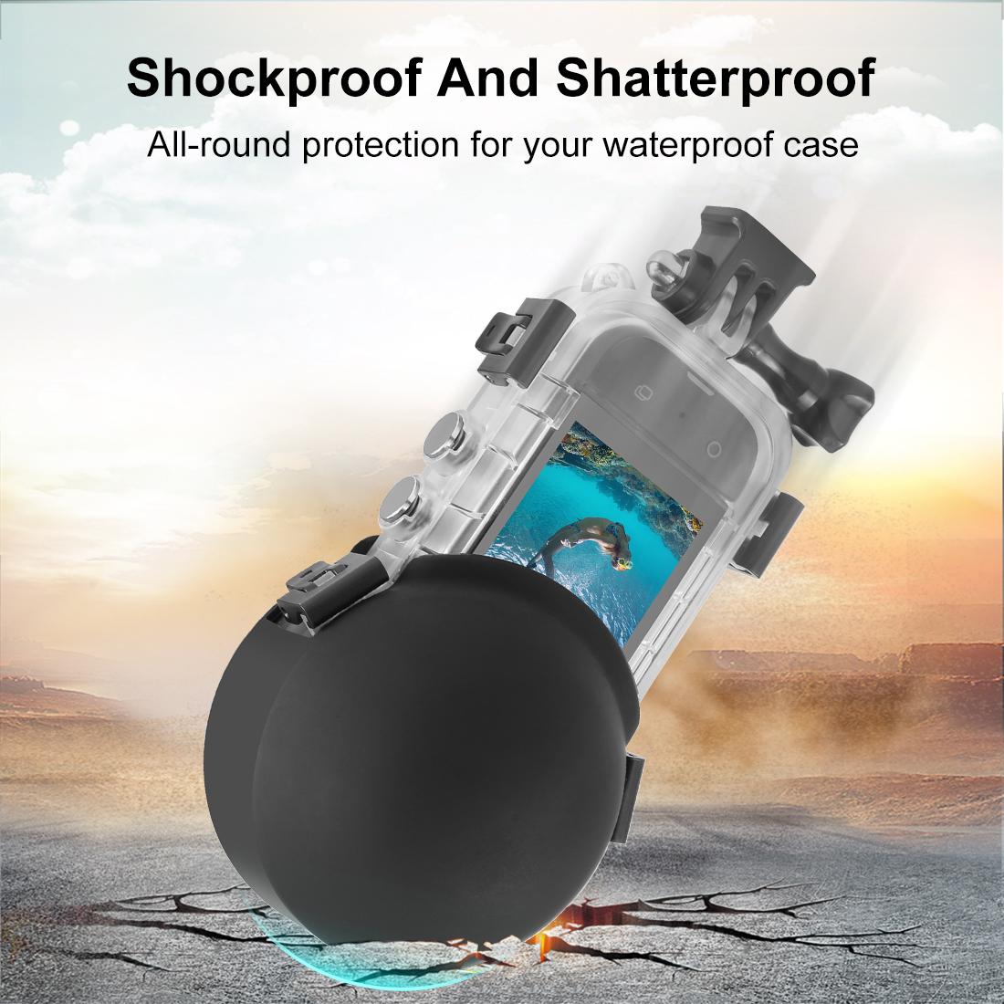 For-Insta360-X5-PULUZ-Invisible-Dive-Case-Lens-Guard-Silicone-Protective-Lens-Cap-Cover-(Black)