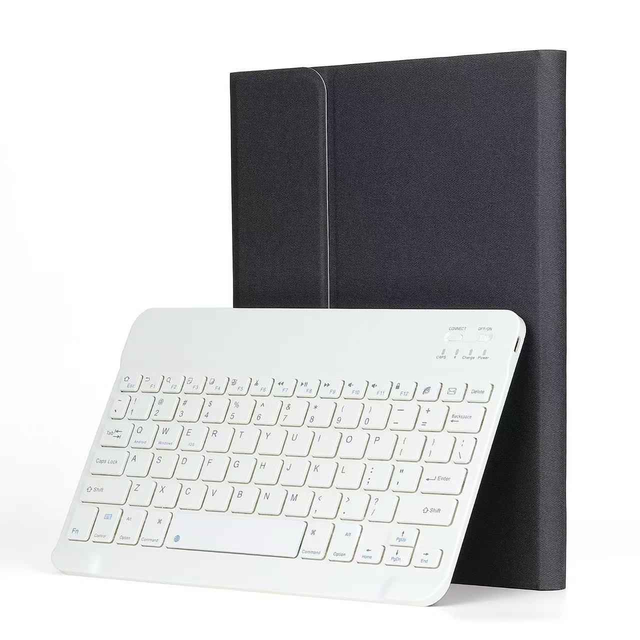 For-iPad-Pro-12.9-2017-Textured-Magnetic-Detachable-Bluetooth-Tablet-Keyboard-Case(Black)