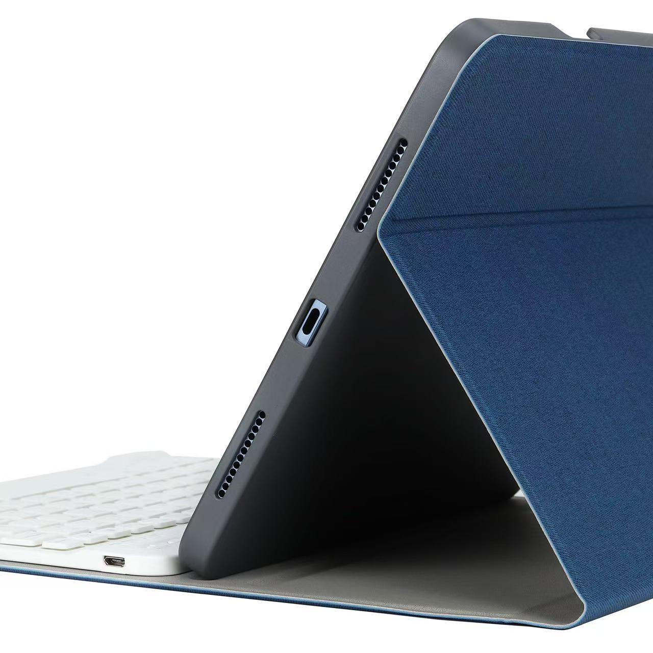 For-iPad-Pro-12.9-2017-Textured-Magnetic-Detachable-Bluetooth-Tablet-Keyboard-Case(Black)
