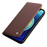 For-iPhone-12-/-12-Pro-QIALINO-Business-Horizontal-Flip-Leather-Case-with-Holder-&-Card-Slots-&-Wallet(Brown)