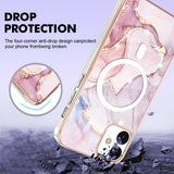 For-iPhone-12-/-12-Pro-Marble-Pattern-Dual-side-IMD-Magsafe-TPU-Phone-Case(Rose-Gold-005)