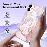 For-iPhone-12-/-12-Pro-Marble-Pattern-Dual-side-IMD-Magsafe-TPU-Phone-Case(Rose-Gold-005)