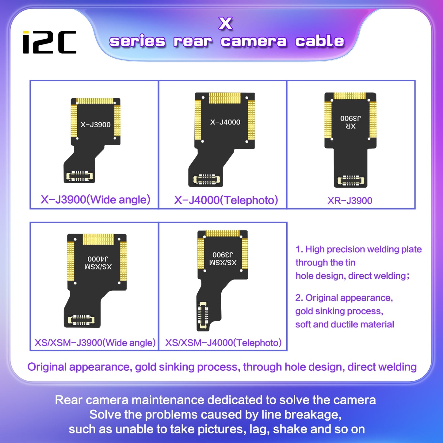 For-iPhone-12-mini-J10500-i2C-Back-Facing-Wide-Camera-Cable