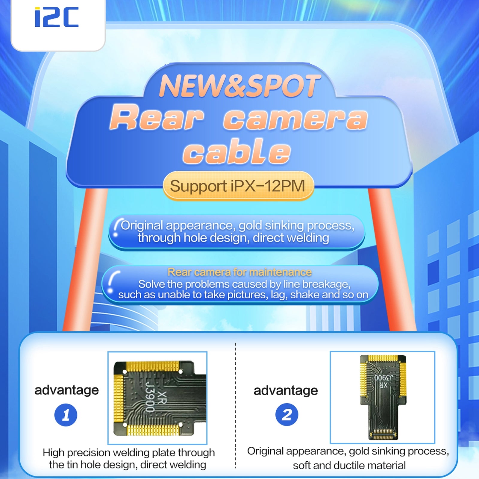 For-iPhone-12-mini-J10500-i2C-Back-Facing-Wide-Camera-Cable