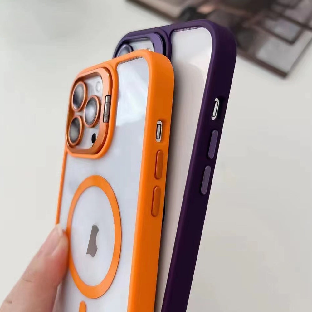 For-iPhone-12-Pro-U1-Invisible-Lens-Holder-Acrylic-+-TPU-MagSafe-Magnetic-Phone-Case(Grey)