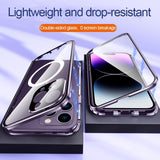 For-iPhone-15-360-Full-Body-Magnetic-Frosted-MagSafe-Phone-Case(Black)