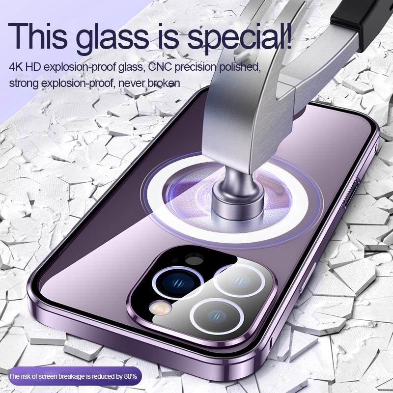 For-iPhone-15-360-Full-Body-Magnetic-Frosted-MagSafe-Phone-Case(Black)
