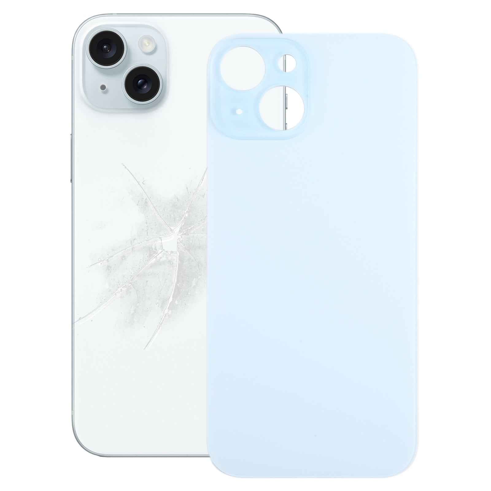 For-iPhone-15-Easy-Replacement-Big-Camera-Hole-Glass-Back-Battery-Cover(Blue)