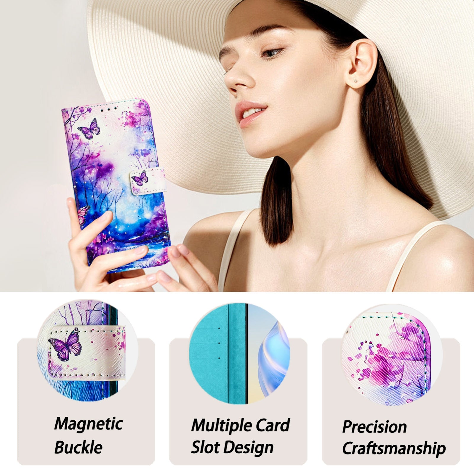 For-iPhone-16e-/-17e-Art-Colored-Drawing-Pattern-Leather-Phone-Case(Dreamland)