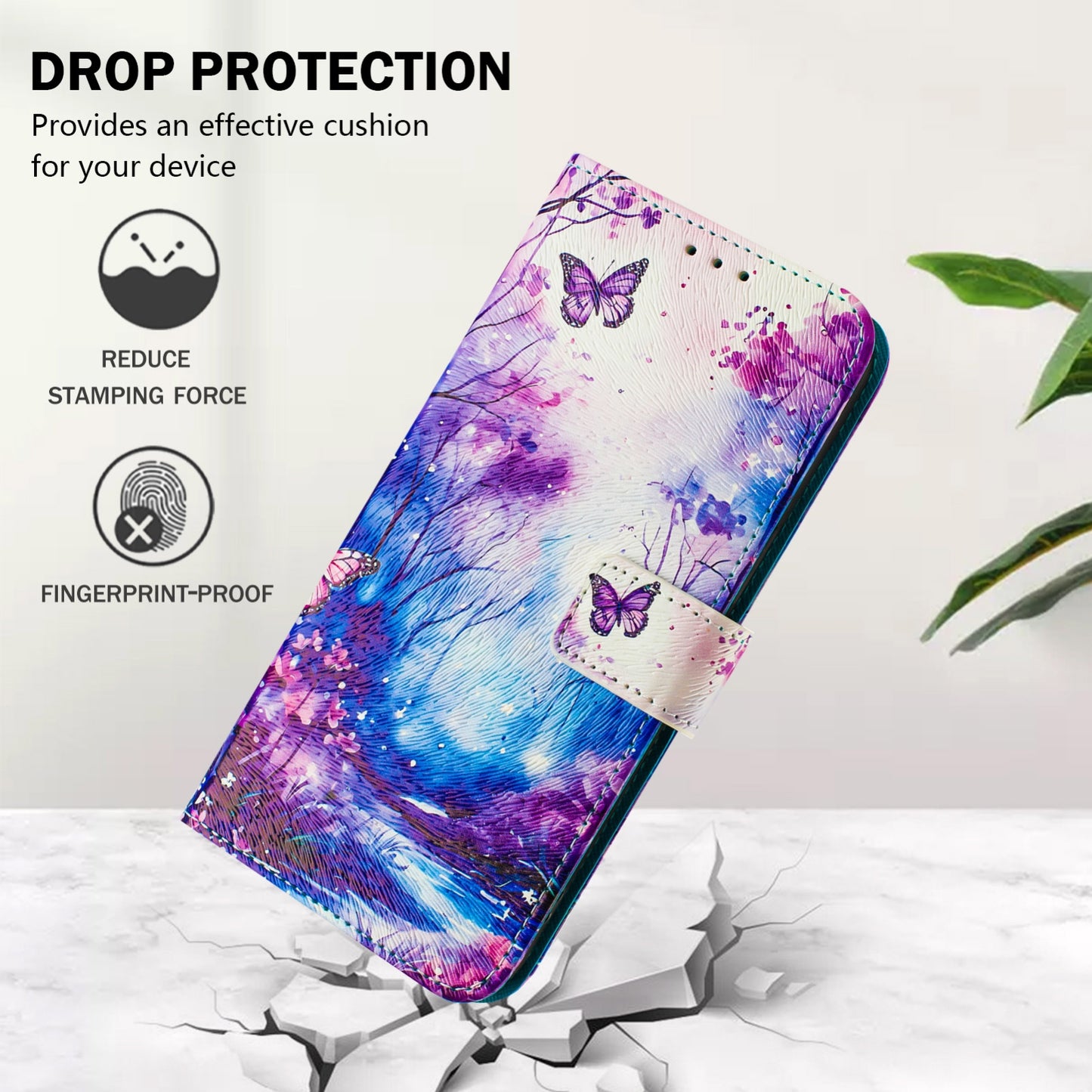 For-iPhone-16e-/-17e-Art-Colored-Drawing-Pattern-Leather-Phone-Case(Dreamland)