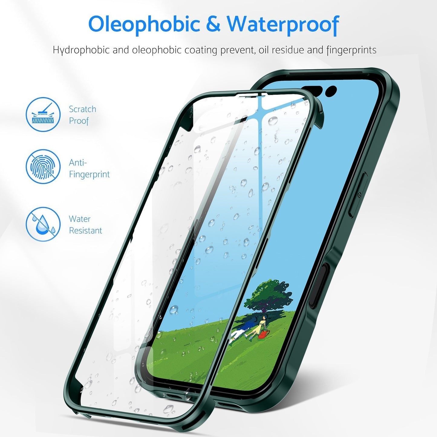 For-iPhone-16-Plus-Double-sided-Plastic-Glass-Phone-Protective-Case(Black)
