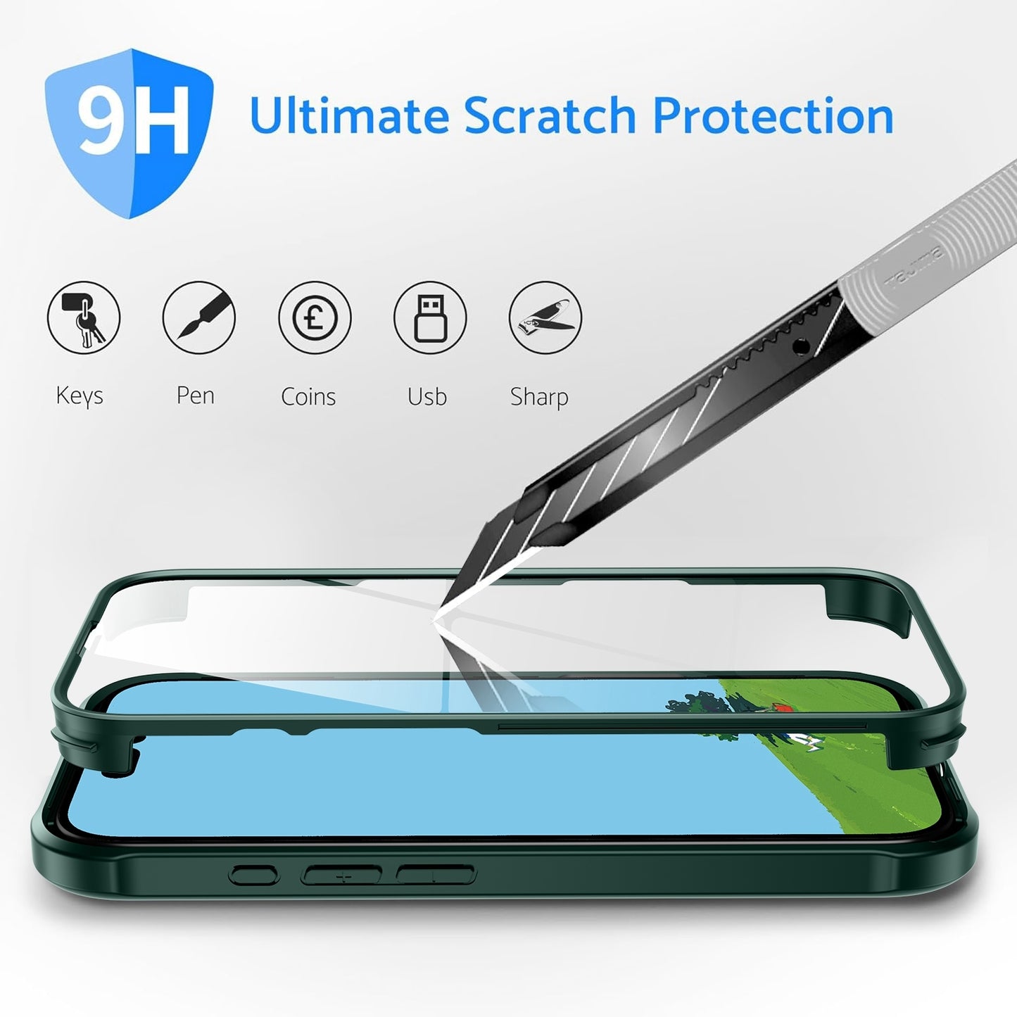 For-iPhone-16-Plus-Double-sided-Plastic-Glass-Phone-Protective-Case(Black)